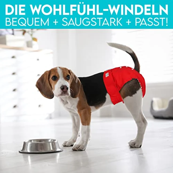 HUND IST KÖNIG® Hundewindeln für Hündinnen [3 STK] Saugstarke Läufigkeitshose für Hündinnen 3-Fach justierbar für festen Sitz - Umweltfreundliche Hunde Windeln bei Läufigkeit & Inkontinenz – Bild 2