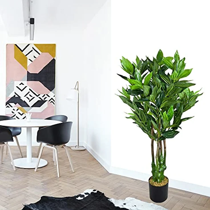 Decovego Friedensbaum Kunstpflanze 140 cm mit Echtholzstamm - Deko-Innendekoration im Topf – Bild 4