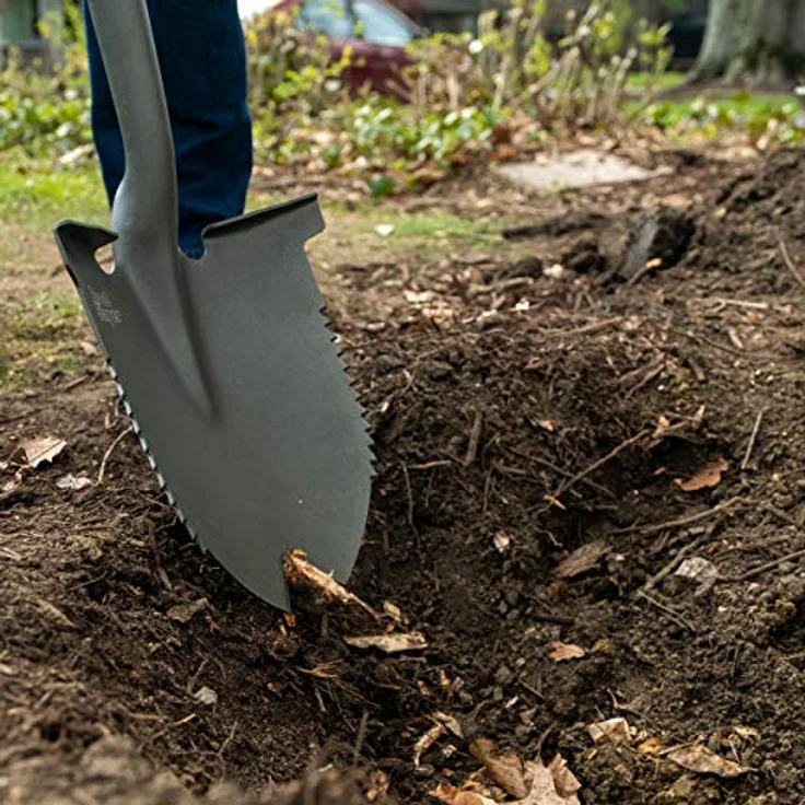 Root Slayer® Rundkopfschaufel, multifunktionale Wurzelspaten mit Zähnen aus Kohlenstoffstahl, 108 cm, 2,72 kg – Bild 3