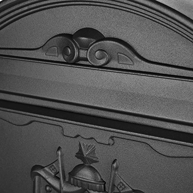 Briefkasten Retro Postkasten Vintage Schwarz Wandbriefkasten Antik Design mit Namensschild und A4 Einwurf-Format - Melko – Bild 8