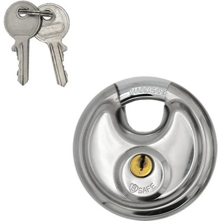B-SAFE Rundschloss Vorhängeschloss - Robuste Sicherheitslösung, Edelstahl-Look