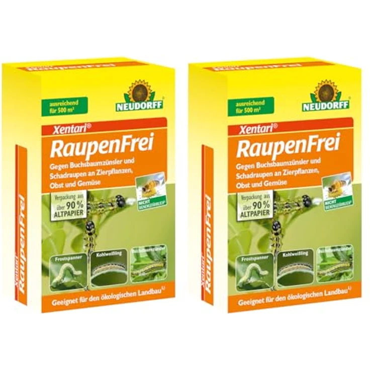 Neudorff Raupenfrei Xentari 50g, biologisches Spritzpulver gegen Buchsbaumzünsler, Value Pack – Bild 1
