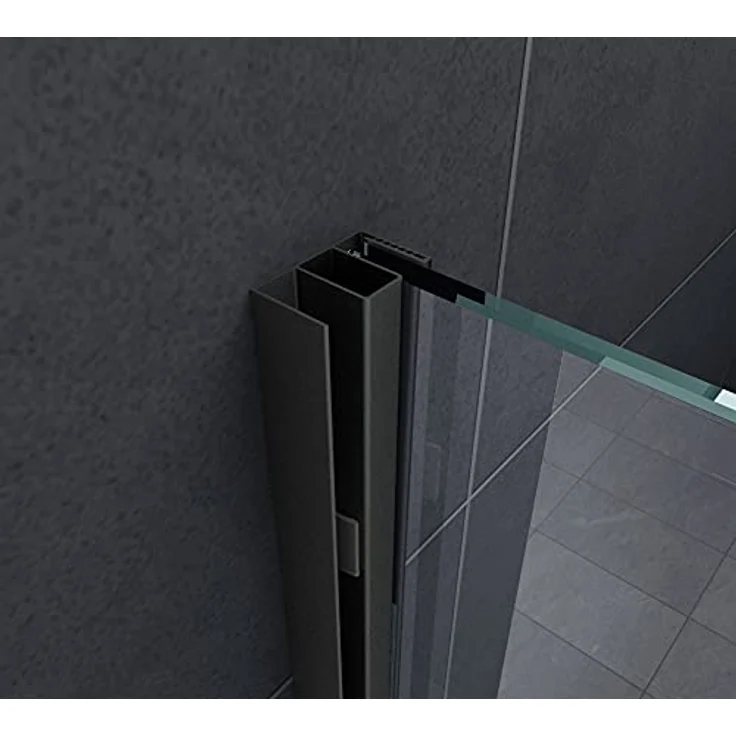 Glasdeals TRAVERSO Schiebetür Duschwand, 120 x 200 cm, aus Sicherheitsglas, Schwarz, mit Easy-Clean Beschichtung und matt-schwarz lackierten Aluminiumprofilen – Bild 6