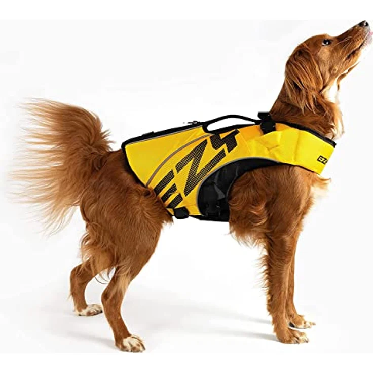 EzyDog Life Jacket X2 Boost, Schwimmweste für Hunde, gelb, Größe M (18 - 27 kg) mit sicherem Auftrieb und ergonomischer Passform – Bild 2