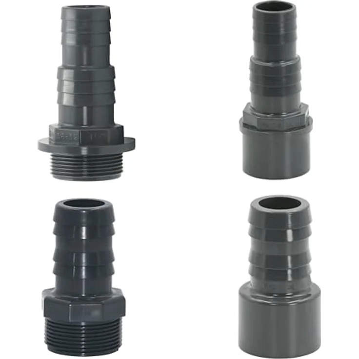 HAF PVC Druckschlauchtülle 32/38mm x 50mm, Schlauchtülle x Klebestutzen aus grauem PVC-U, PN16 für Pool und Teich – Bild 3