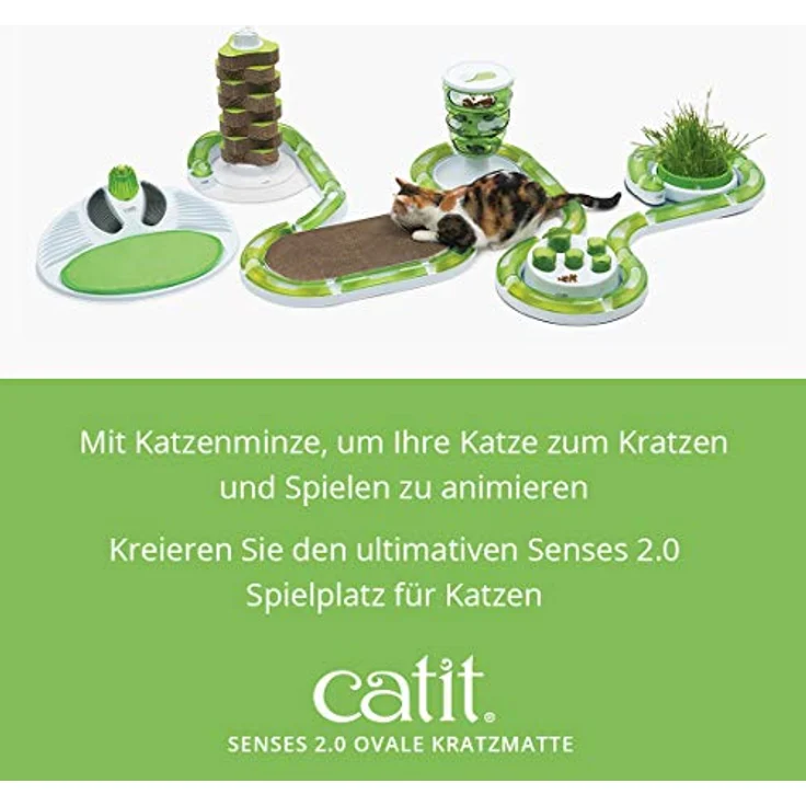 Catit ovaler Scratcher, Kratzbrett aus Pappe, interaktives Spielzeug für Katzen, Kratzspielzeug für Katzen – Bild 5