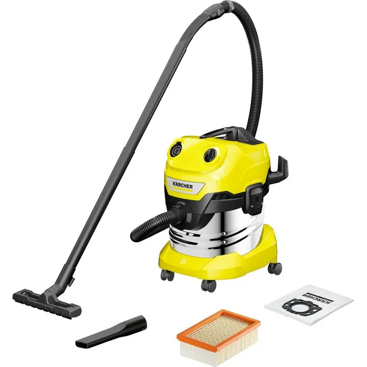 KÄRCHER Nass-Trocken-Sauger WD 4 S V-20/5/22, 1000 W, 20l Edelstahlbehälter mit Blasfunktion