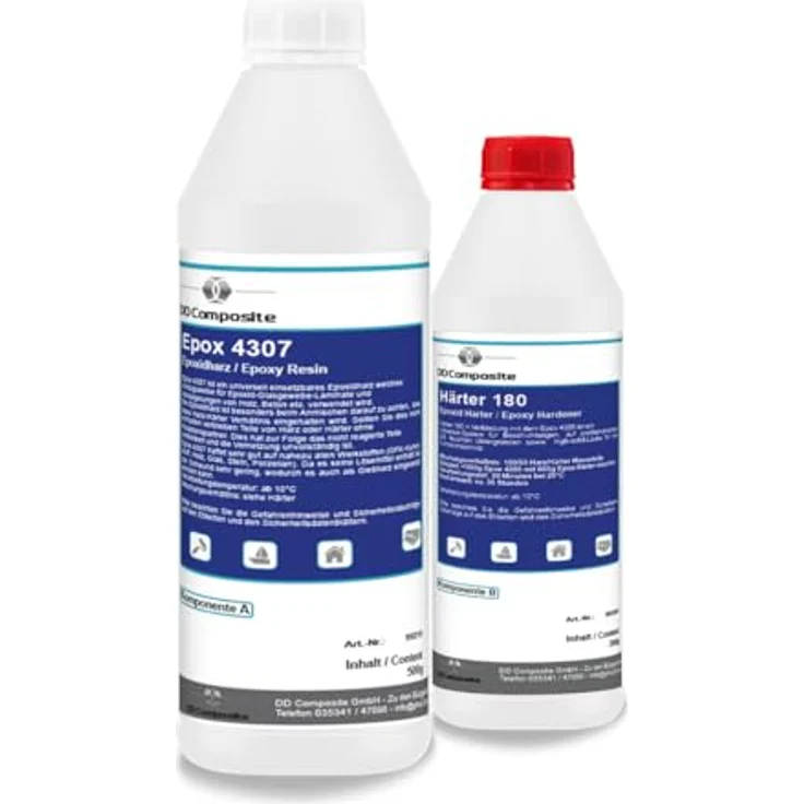 DD Composite 500g Epox 4307 + 300g Härter 180, lösemittelfreier Korrosionsschutz mit sehr guter Haftung, gelblich – Bild 1