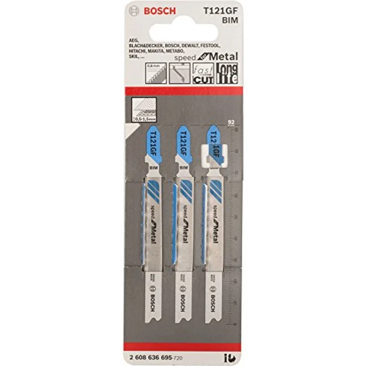 Bosch Professional Stichsägeblatt T 121 GF, Speed für Metal, 3-er Pack, 2608636695 – Bild 2