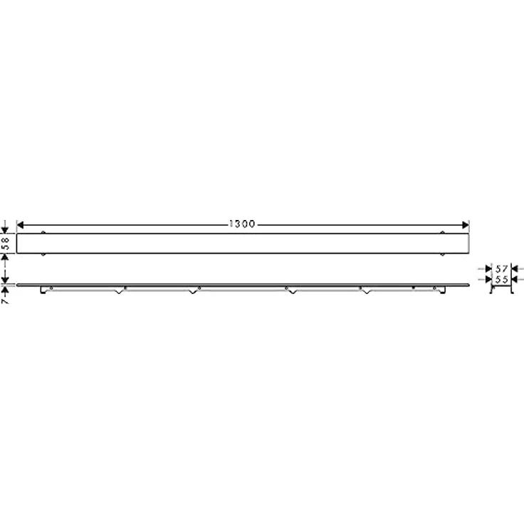 hansgrohe Fertigset Duschrinne RainDrain Rock, befliesbare Abflussrinne 1200mm, Edelstahl, kürzbar, leistungsfähige Entwässerung bis 60 l/min – Bild 5
