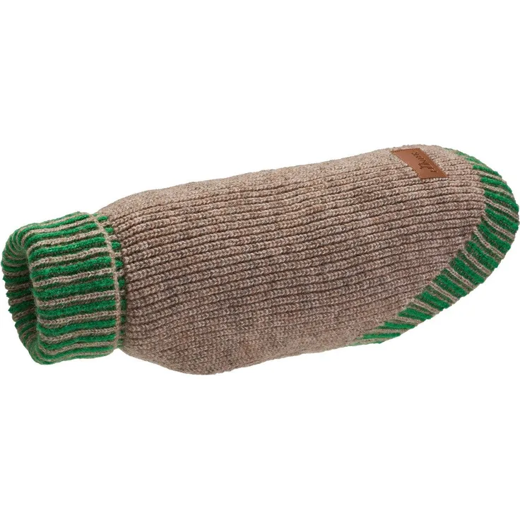 Hunter Tierbedarf Hundepullover Odense mit Mütze (Set) beige/grün - Recyceltes Polyester, waschbar, kuschelig - Ideal für den Partnerlook am Dog-Walk