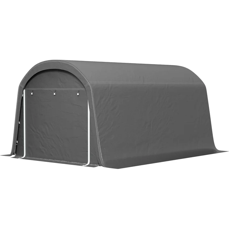 JTI Aufbewahrungszelt für Fahrräder, wasserdichter Fahrradschuppen mit Reißverschlusstür, 300x450x230 cm, dunkelgrau, wetterfester Schutz aus pulverbeschichtetem Stahl