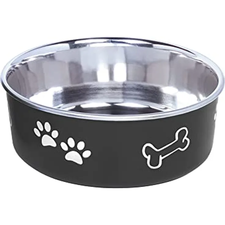 Nobby 73857 Stainless Steel Bowl Fusion, Anti Slip schwarz 16 cm 0,94 ltr