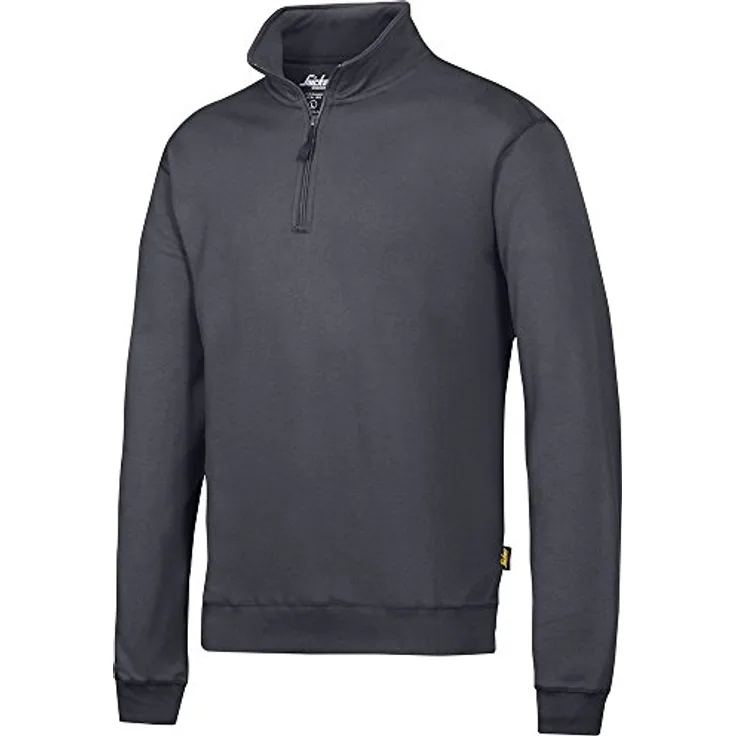 Snickers Workwear Troyer, robuster Reißverschluss, Größe L, stahlgrau, 80% Polyester, 20% Baumwolle, 300 g/m²