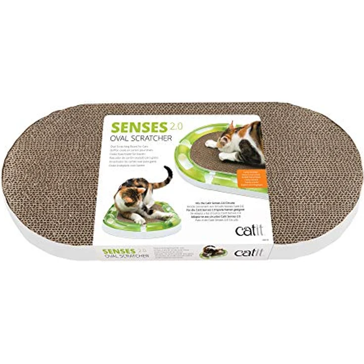 Catit ovaler Scratcher, Kratzbrett aus Pappe, interaktives Spielzeug für Katzen, Kratzspielzeug für Katzen – Bild 1