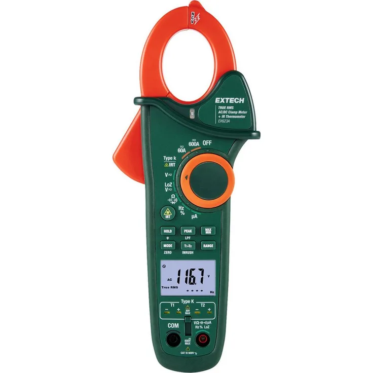 Extech Spannungsprüfer Extech EX623A Stromzange digital IR-Thermometer CAT III 600 V