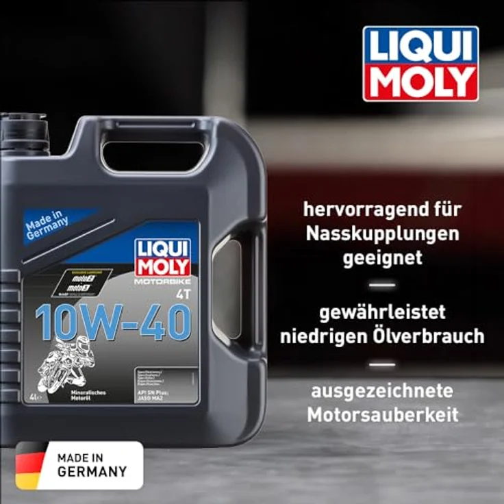 LIQUI MOLY 3046 Motoröl Motorbike 4T 10W-40 Motorenöl Motorrad Mineralisch Öl 4L – Bild 2