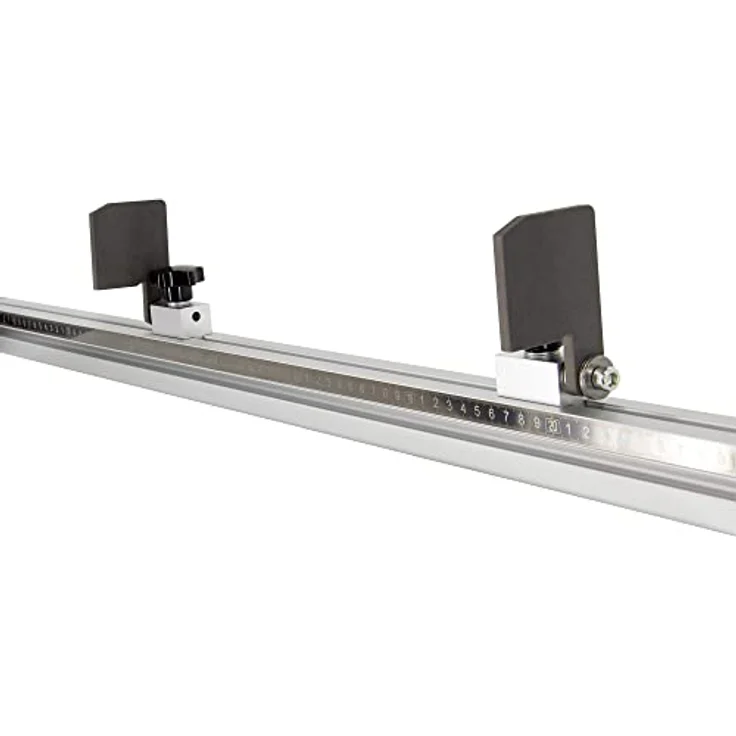SCHMIDT systemprofile Längenanschlag B 2m Aluminium-Profil Säge-Anschlag 1m-1m Mitte Maßband 2x Ablängklappe – Bild 2
