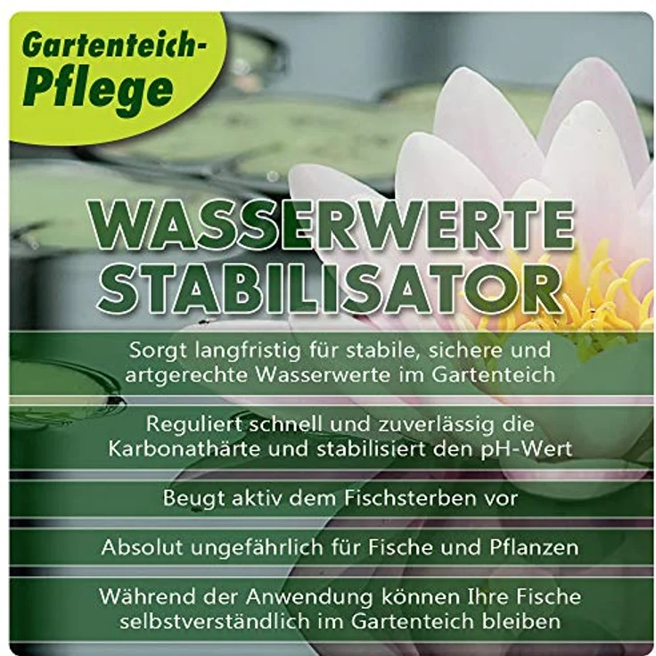 AQUALITY Gartenteich Wasserwerte Stabilisator 3in1 (Artgerechte Wasserwerte im Gartenteich - Reguliert langfristig die Karbonathärte, stabilisiert den pH-Wert), Inhalt:5 kg – Bild 2