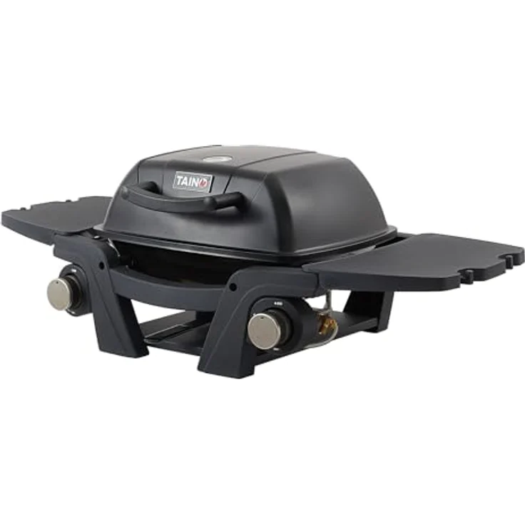 TAINO MAHTO Gasgrill klein Tischgrill Balkongrill Gas 2 Brenner Schwarz – Bild 1