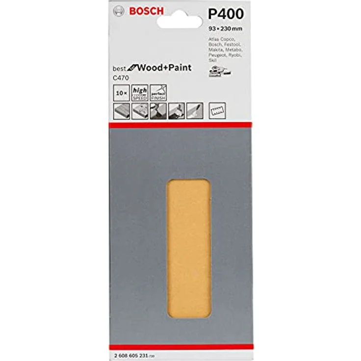 Bosch Professional Schleifblatt für Schwingschleifer Holz und Farbe Best for Wood and Paint (10 Stück, Körnung 80, C470) – Bild 4
