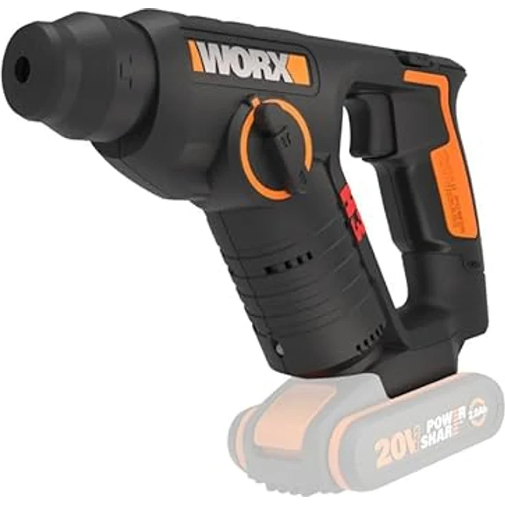 WORX WX394.91 Akku Bohrhammer 20V Max pneumatisch SDS-plus ohne Akku & Ladegerät – Bild 9