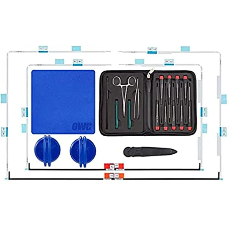 OWC - Service-Wartungskit für Apple iMac (2007-2020), 14-teiliges Werkzeugset plus Klebeband-Sets für 27-Zoll- und 21,5-Zoll-iMacs zum ordnungsgemäßen Wiederverschließen des Displays
