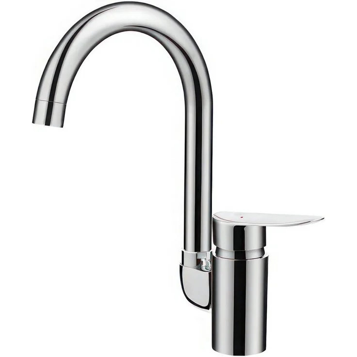 KOLMAN APPIA Küchenarmatur, Silber, Mischbatterie mit hochwertigem Messing, Keramikkopf und Luftsprudler