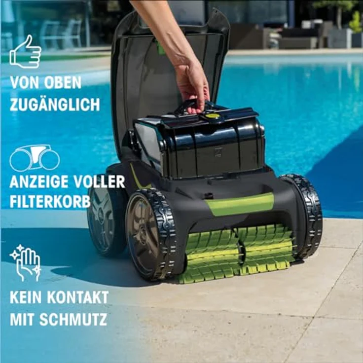 Zodiac GV5220, Boden-, Wand- und Wasserlinienroboter für Schwimmbäder bis 12 x 6 m, mit 4 Antriebsrädern und elektronischem Motorenschutz – Bild 4