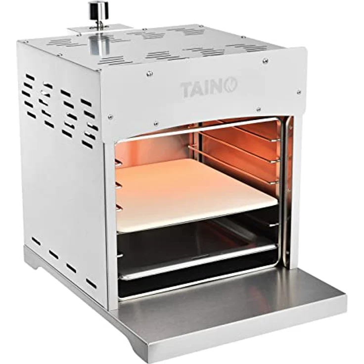 TAINO XXL Hochleistungsgrill Gas bis 800°C, Edelstahl Silber mit Pizzastein und rostfreiem Grillrost – Bild 6