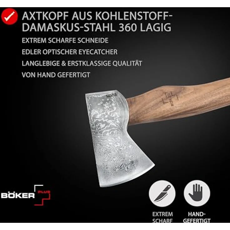 Böker Plus Axt Böker Plus Appalachian Axe Damast mit Klingenschutz, 390 g, Braun – Bild 3