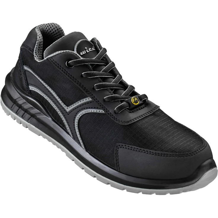 Wica S1P Sassnitz Nuovo, Sicherheitshalbschuhe in Übergrößen, Schwarz, EN ISO 20345 S1P FO SR ESD, rutschhemmende PU-Laufsohle, Größe: 41