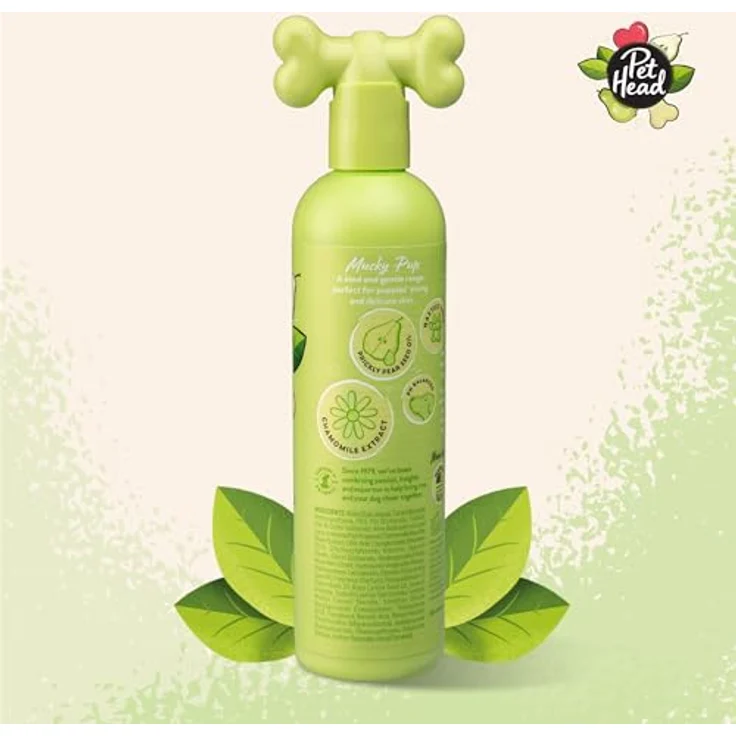 Pet Head Tiershampoo "Mucky Puppy", Shampoo mit Birnen- und Feigenkaktus-Duft für Welpen, 300 ml, pH-ausgeglichen und pflanzliche Inhaltsstoffe – Bild 2