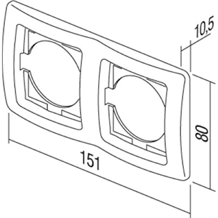 TEM EKONOMIK 2-Fach Unterputz-Rahmen horizontal, weiß, kratzfestes Design, leicht zu installieren – Bild 3