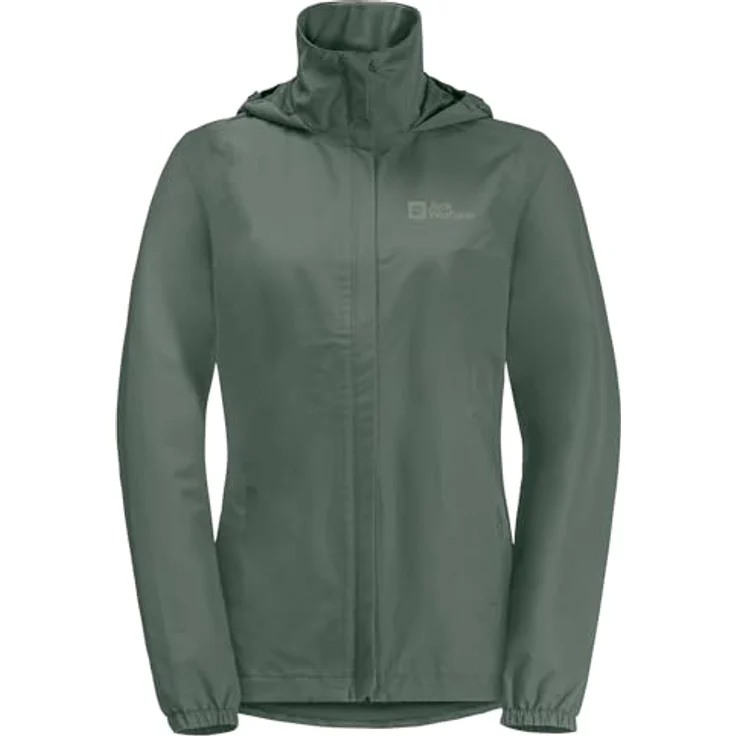 Jack Wolfskin Stormy Point, Damen Wetterschutzjacke, wasserdicht und atmungsaktiv, Grün, Größe L – Bild 8