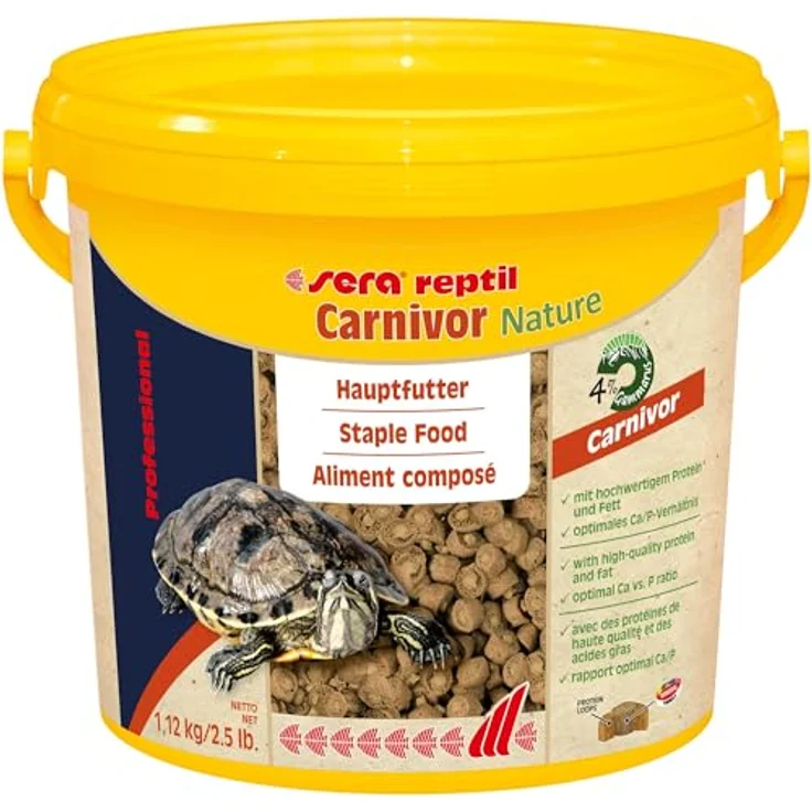 sera reptil Professional Carnivor Nature, 3,8 l Schildkrötenfutter für Wasserschildkröten, reich an Proteinen & Omega-Fettsäuren, unterstützt Knochen- & Panzerwachstum – Bild 1