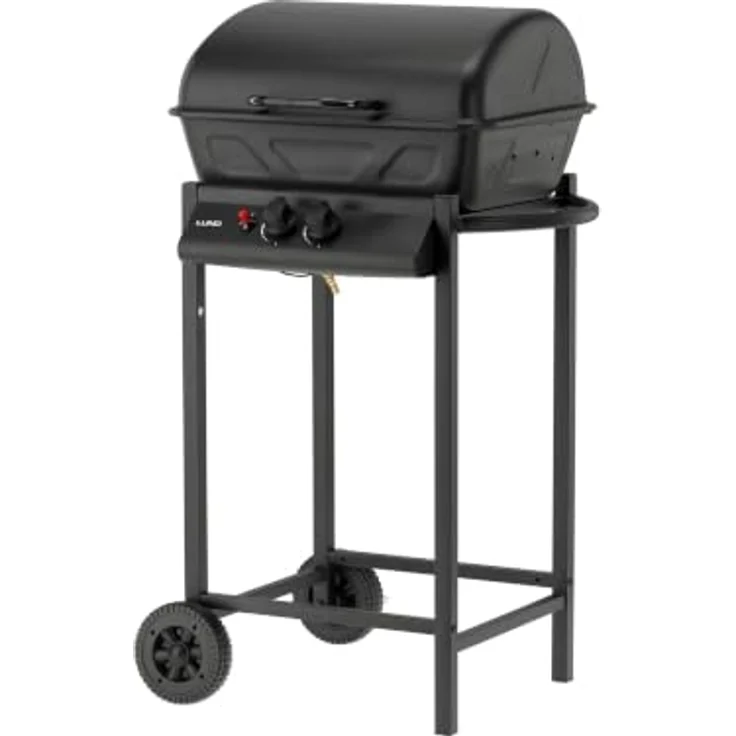 LUND Gasgrill 5,5 kW, 2 Brenner aus Stahl, kompakt mit Piezo-Zünder und verchromtem Rost, 60 × 53 × 102 cm – Bild 1