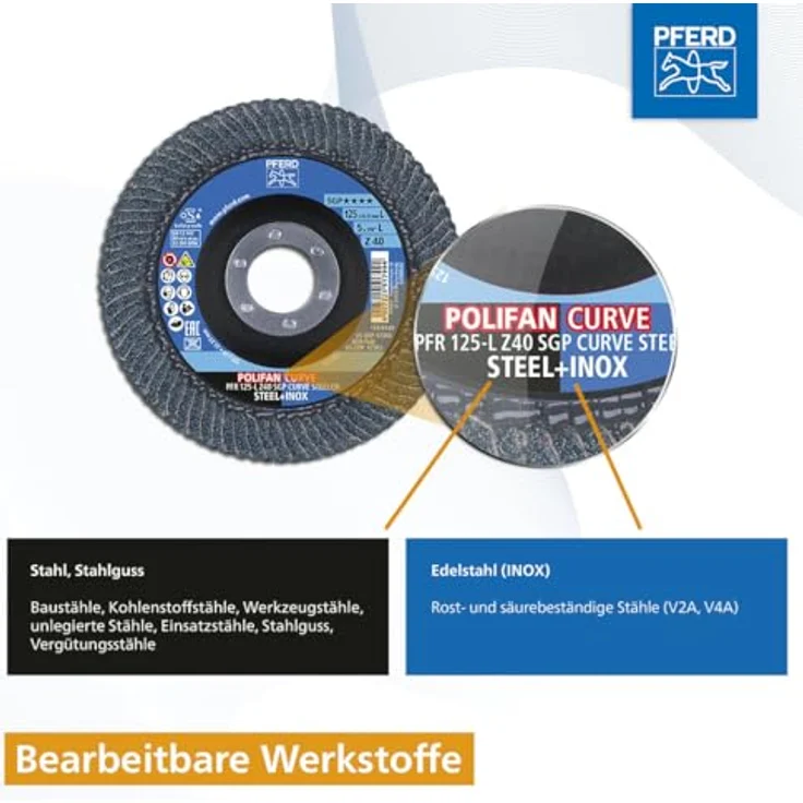 PFERD 69398196 Spezial-Linie SGP Z Curve STEELOX POLIFAN-Fächerscheibe – Bild 6