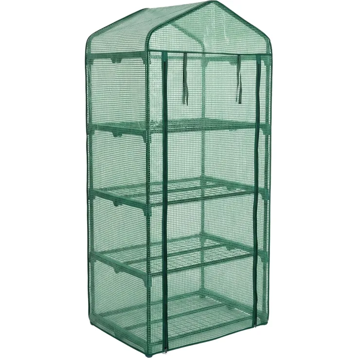 EDENIA Mini Folien Gewächshaus 4 etagig, UV-geschützt, 68 x 49 x 158 cm, für Pflanzenanbau auf kleinem Raum