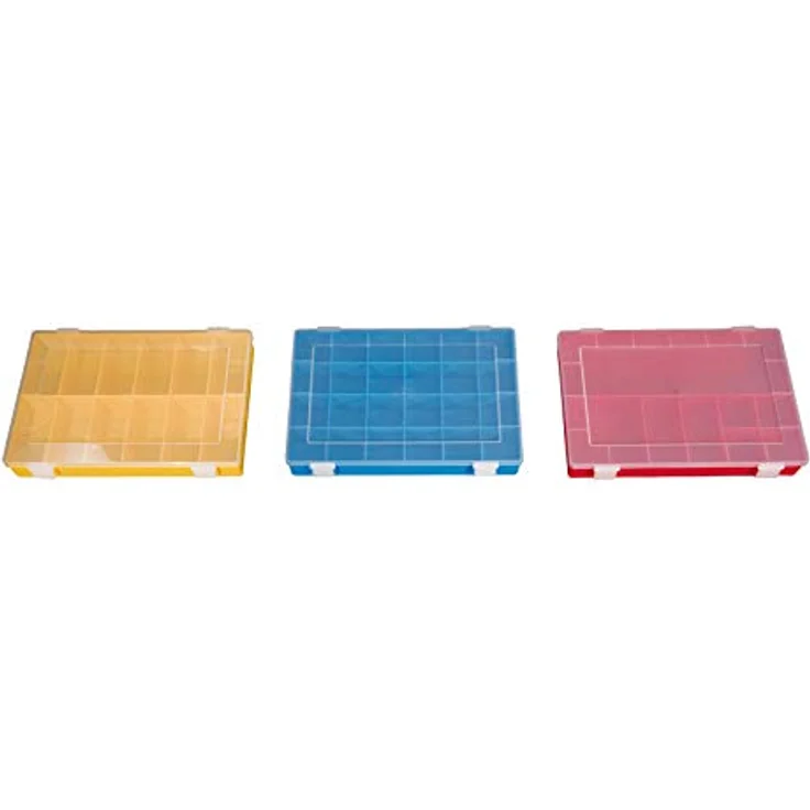 hünersdorff Sortimentskasten: stabile Sortierbox (PP) mit fester Fachaufteilung (24 Fächer), Sortierkasten-Maße: T225 x B335 x H55 mm, Made in Germany – Bild 3
