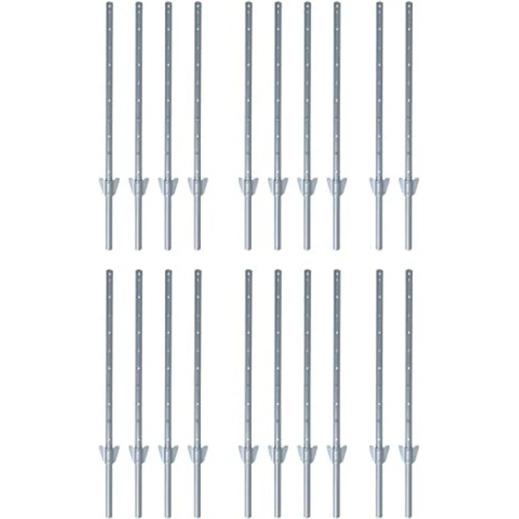 ESTEXO Zaunpfosten Zaunanker Erdanker 107cm, 20er Set in Grau, ideal für Sechseckgeflechte und Volierendraht – Bild 1