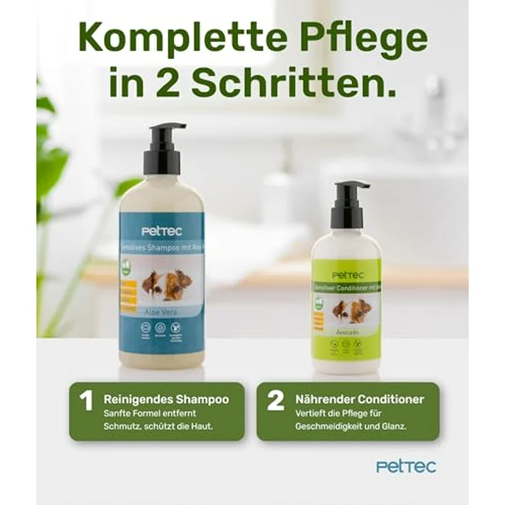 PetTec Tiershampoo Hundeconditioner Avocadoöl, 250 ml, vegan, allergenfrei, Made in Germany – Bild 6