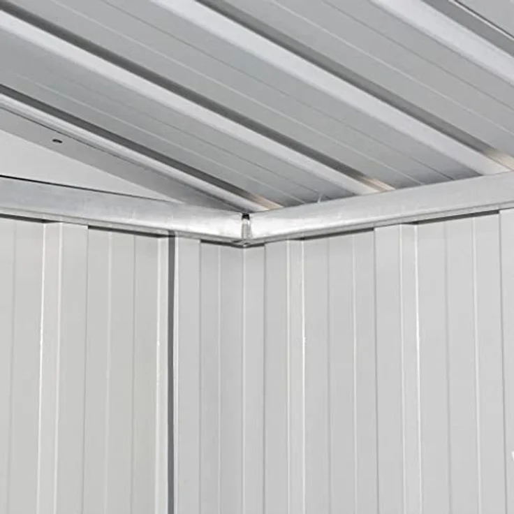 vidaXL Gerätehaus Metall Grau Geräteschuppen Gartenhaus Garten Schuppen Lager – Bild 2