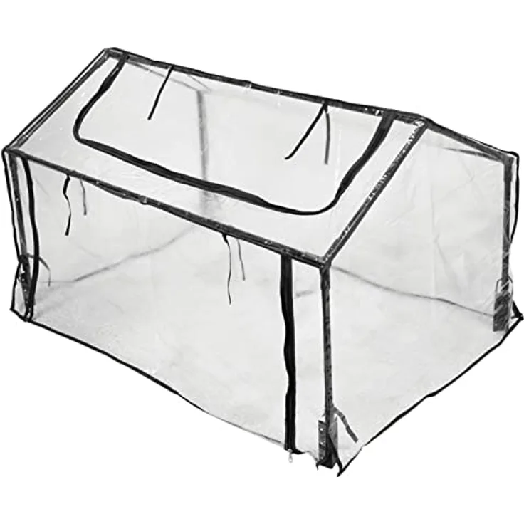 ECI PVC Gewächshaus 120x80x60 cm Paletten Foliengewächshaus Treibhaus Anzucht, schwarzes Metallgestell, UV-beständige Polyethylen-Folie