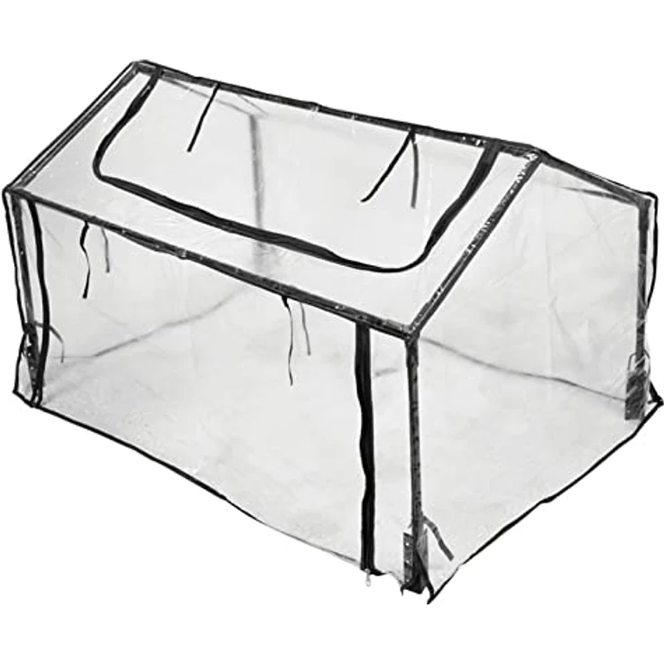 ECI PVC Gewächshaus 120x80x60 cm Paletten Foliengewächshaus Treibhaus Anzucht, schwarzes Metallgestell, UV-beständige Polyethylen-Folie – Bild 1