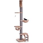 CanadianCat Company | XXL Kratzbaum Lofty mit Deckenspanner in Cappuccino | Stabiler Kratzturm für Katzen | Extra Großer Kletterbaum, ca. 57x57x250-275cm