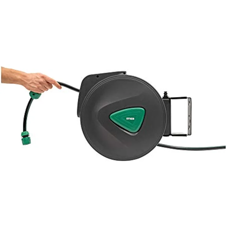 STIER Garten Schlauchtrommel SGS-200 20+2 m mit Sprühpistole automatisch schwenkbar Gartenschlauch – Bild 4