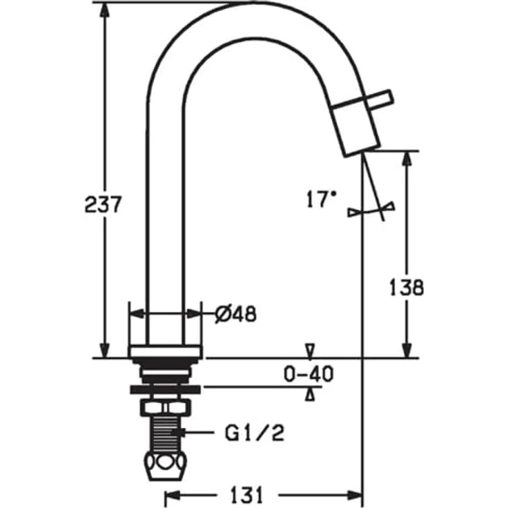 OTTO Hansa Waschtischarmatur Hansanova Style, chrom, Standventil, Ausladung 94 mm, Auslaufhöhe 200 mm – Bild 2