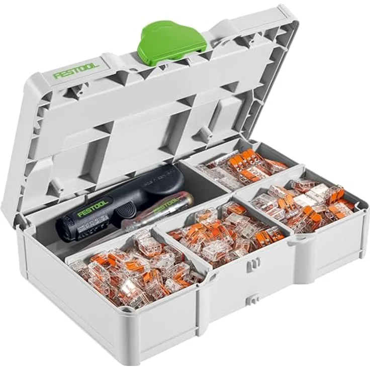 Festool Wago Klemmen-Set SYS3 s 76, 175 Stück Verbindungsklemmen mit Spannungsprüfer im Mini-Systainer³ S 76