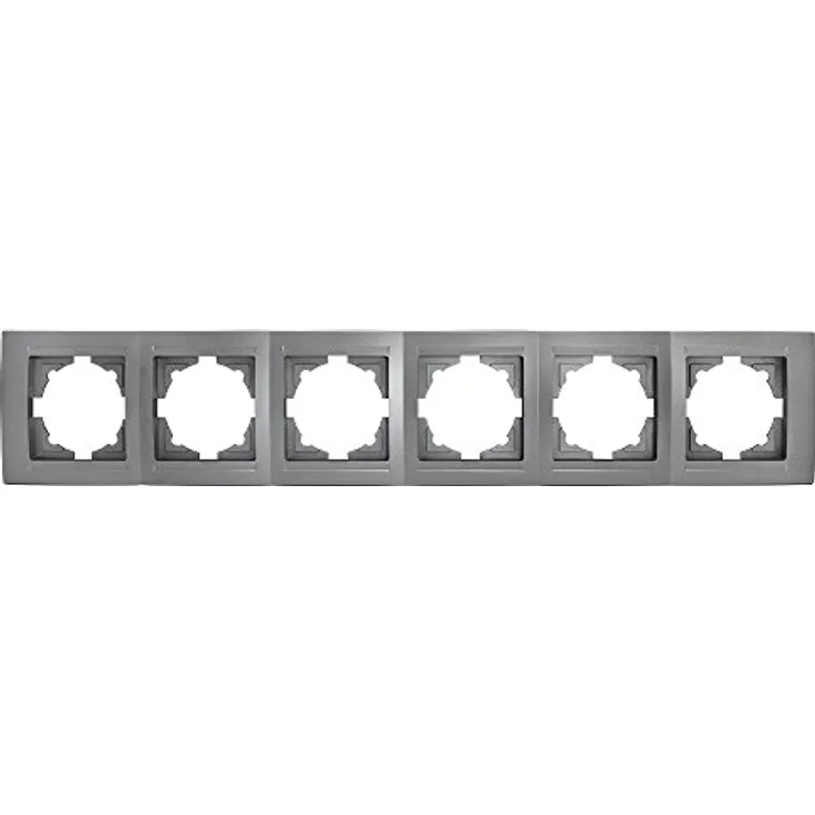 Günsan Moderna 6-fach Rahmen für 6 Steckdosen Schalter Dimmer, silber